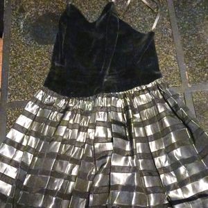 Velvet topped black straps dress